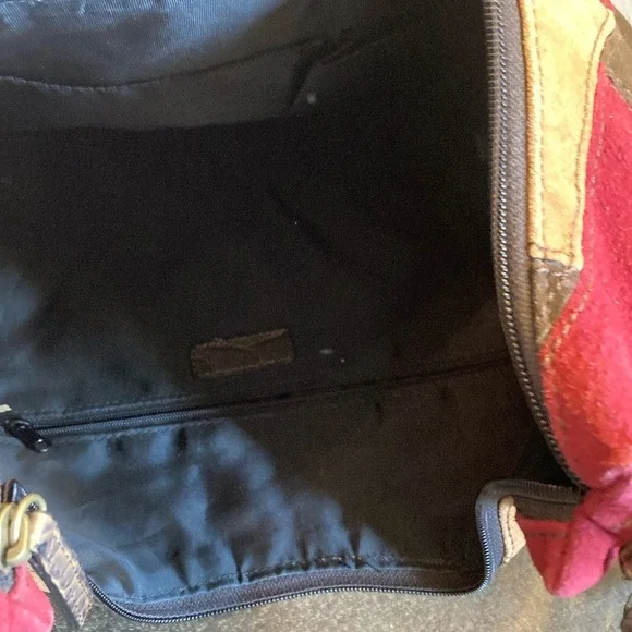 Patchwork Faux Suede Womens Hobo Shoulder Bag Multicolor 70's Boho‎ Western - Picture 9 of 10